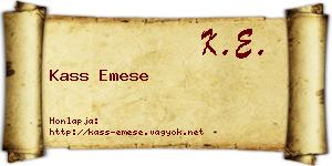 Kass Emese névjegykártya